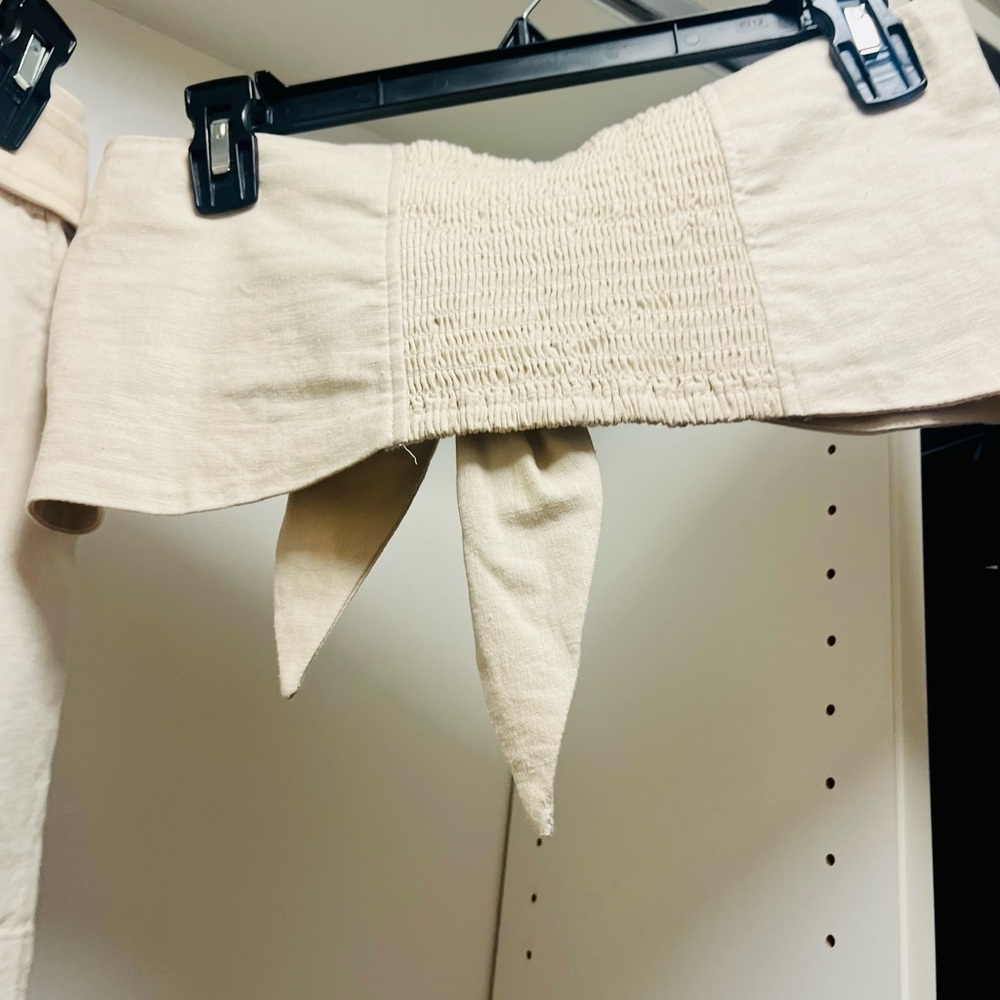 Express Cream High Waist Shorts and top - Picture 3 of 4